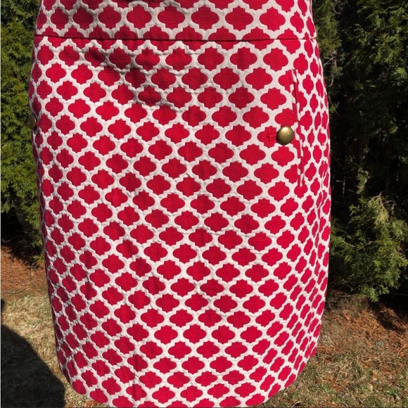 Ann Taylor lined Moroccan windowpane skirt sz 6 - Picture 2 of 7